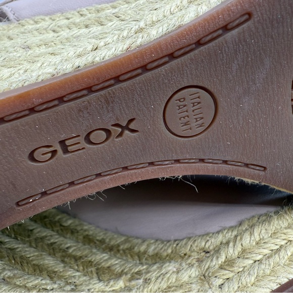 Geox Respira D Soleil Blush Pink Wedge Platform Espadrilles Peep Toes Size 38 - Picture 9 of 16